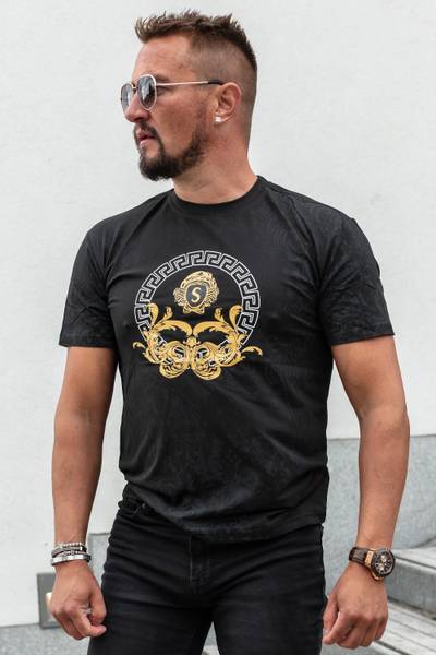 Star svart t-shirt med guldfolie JERONE Star svart t-shirt med guldfolie JERONE