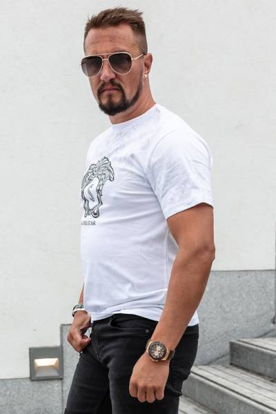 Star vit t-shirt med silverfolie JERONE Star vit t-shirt med silverfolie JERONE