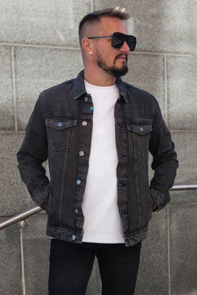 Svart jeansjacka washed JACK&JONES