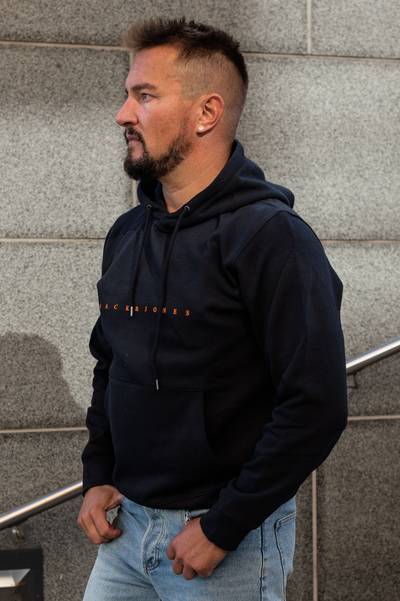 Star mörkblå hoodie JACK&JONES Star mörkblå hoodie JACK&JONES