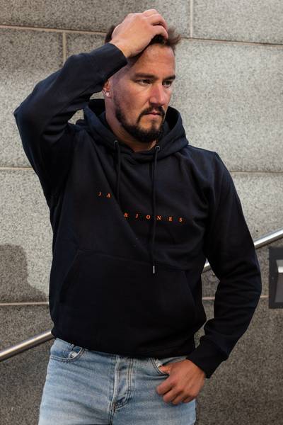Star mörkblå hoodie JACK&JONES Star mörkblå hoodie JACK&JONES