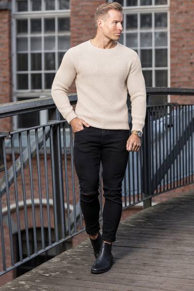 Mason beige stickad tröja JACK&JONES Mason beige stickad tröja JACK&JONES