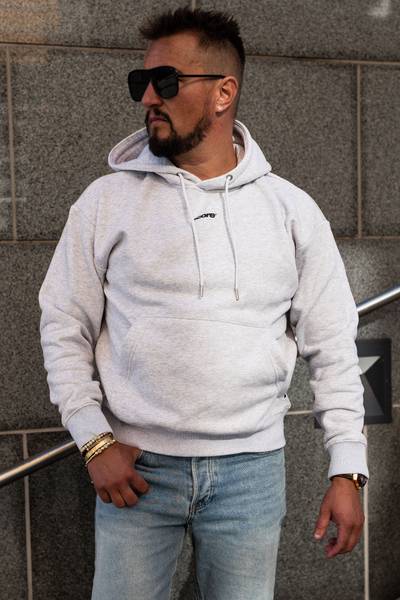 Club ryggtryckt grå hoodie JACK&JONES Club ryggtryckt grå hoodie JACK&JONES