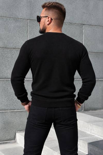 Cashmere touch svart V-ringad tröja JERONE Cashmere touch svart V-ringad tröja JERONE