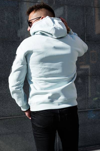 Icon herr blå printad hoodie JERONE Icon herr blå printad hoodie JERONE