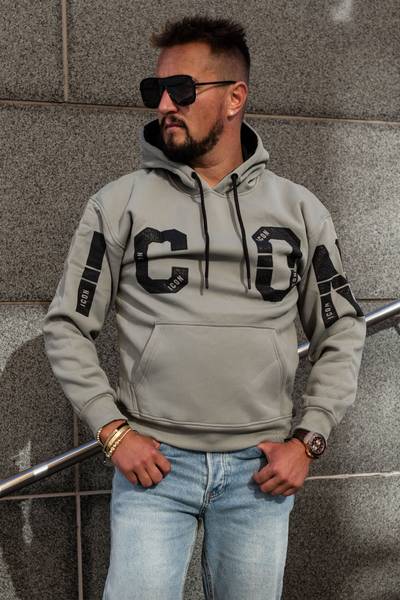 Icon herr taupe-printad hoodie JERONE Icon herr taupe-printad hoodie JERONE