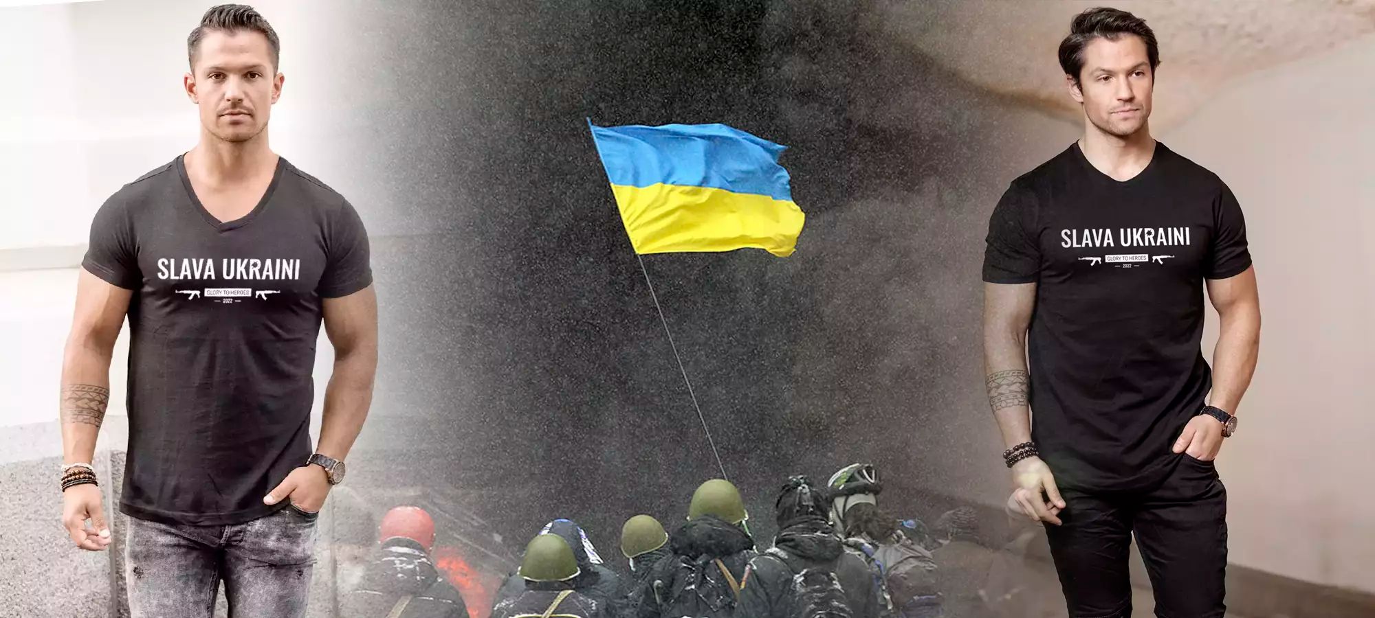Slava Ukraini T-shirts för Män