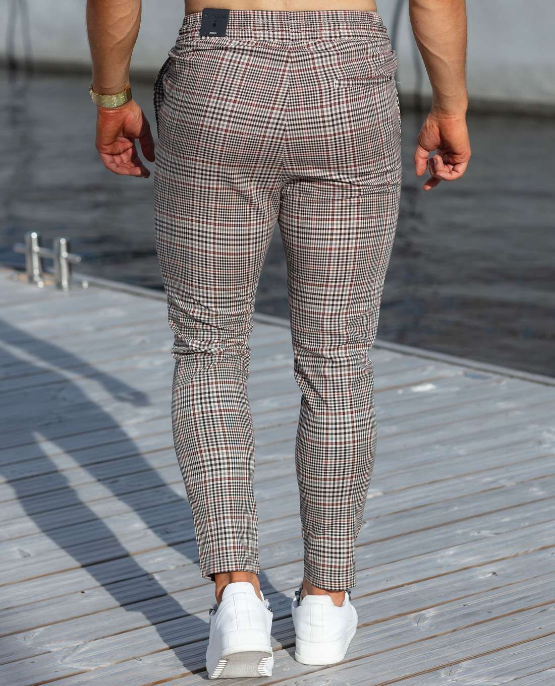 Linus Check Cherry Pants Only & Sons