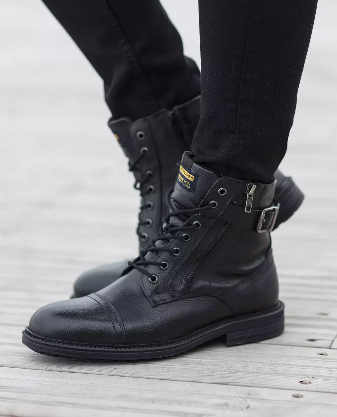 Holland Leather Zip Shoes Black Jack & Jones