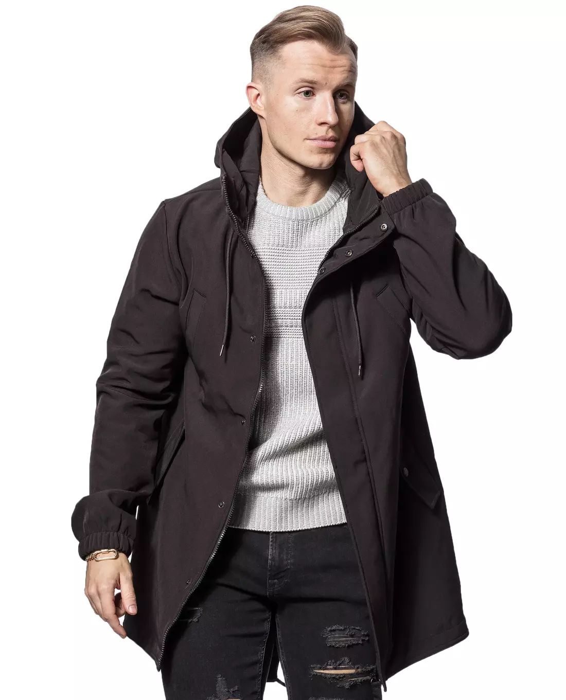Hall Hood Softshell Parka Black Only & Sons